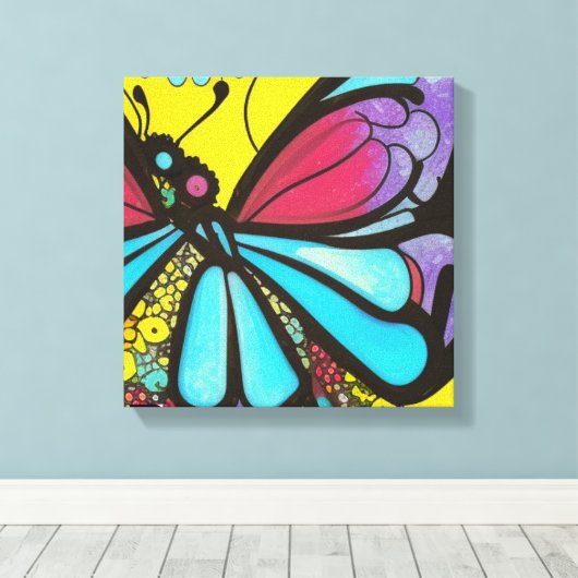 Schöne Butterfly Leinwanddruck (Insitu (Holzboden))