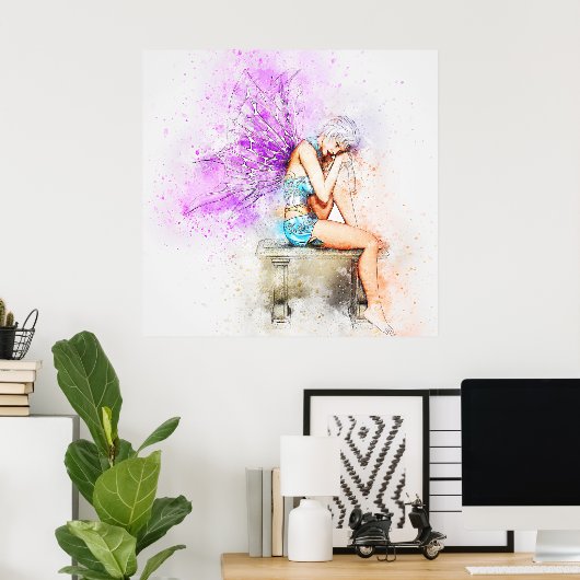 Schöne Butterfly-Märchen Poster (Heimbüro)