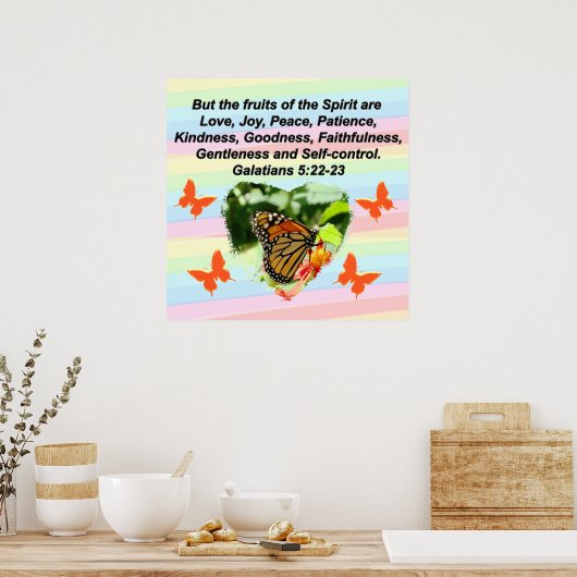 SCHÖNE BÜTTERFLY OBST DES SPIRITS POSTER (Küche)