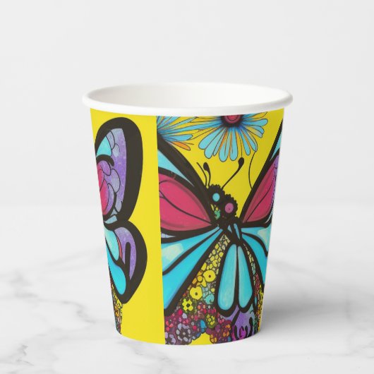 Schöne Butterfly Pappbecher (Rückseite)