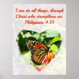 SCHÖNE BUTTERFLY PHILIPPIANS 4:13 BIBLE VERSE POSTER