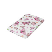 Schöne Butterfly & Polka Dots Badematte (Schrägansicht)