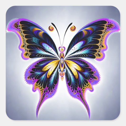 Schöne Butterfly Quadratischer Aufkleber (Vorderseite)