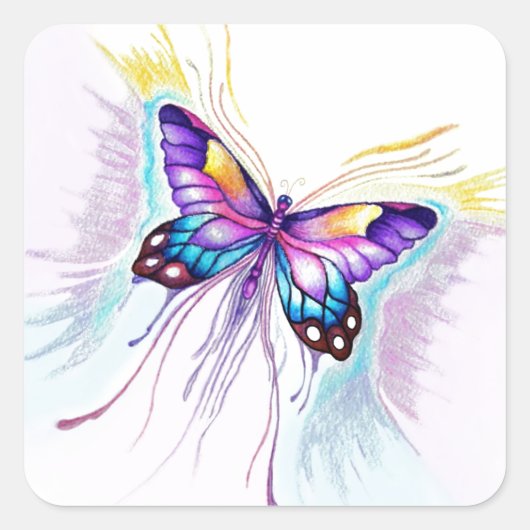 Schöne Butterfly Quadratischer Aufkleber (Vorderseite)