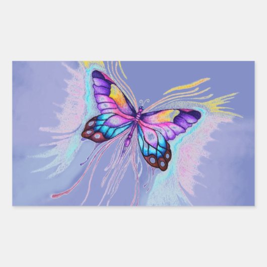 Schöne Butterfly Rechteckiger Aufkleber (Vorderseite)