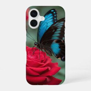 Schöne Butterfly-Rote Rose - iPhone 16 Hülle
