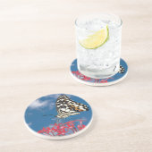 Schöne Butterfly Sandstein Untersetzer (Seite)