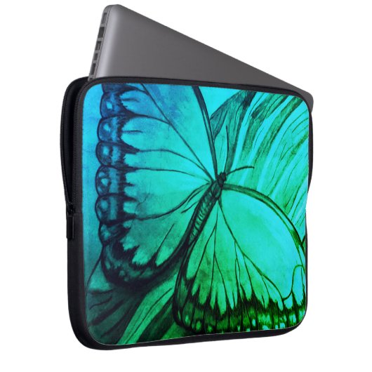 Schöne Butterfly Sketch Laptopschutzhülle (Vorne Rechts)