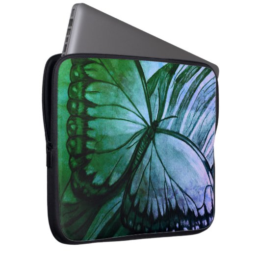 Schöne Butterfly Sketch Laptopschutzhülle (Vorne Rechts)