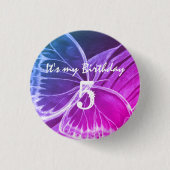 Schöne Butterfly-Taste Happy Birthday 5 Button (Vorderseite)