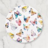 Schöne Butterfly Wassercolor Girl Babydusche Geschenkanhänger (Rückseite)