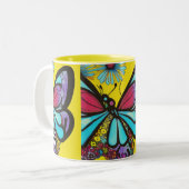 Schöne Butterfly Zweifarbige Tasse (Vorderseite Links)
