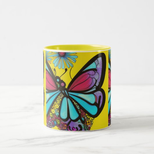 Schöne Butterfly Zweifarbige Tasse (Mittel)