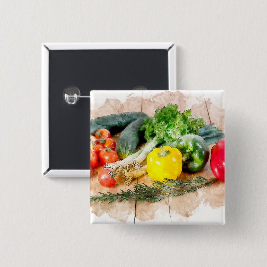 Schöne Button-Taste - Frisches Gemüse Button (Vorne & Hinten)