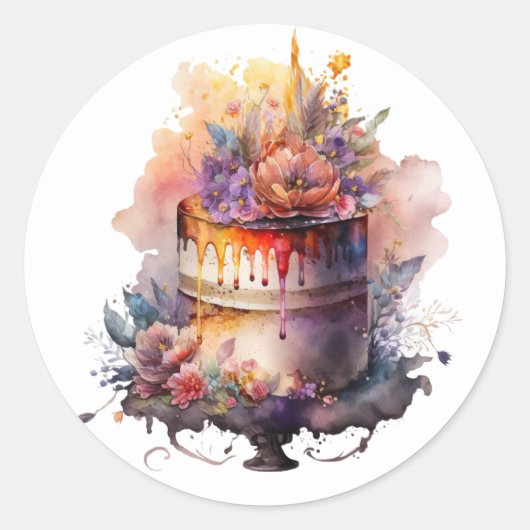 Schöne Cake Sticker (Vorderseite)