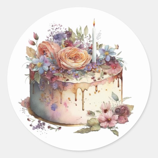 Schöne Cake Sticker (Vorderseite)