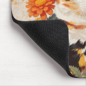 Schöne Calico Katze mit marigold Blume Mousepad (Ecke)