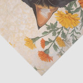 Schöne Calico Katze mit marigold Blume Seidenpapier (Detail)