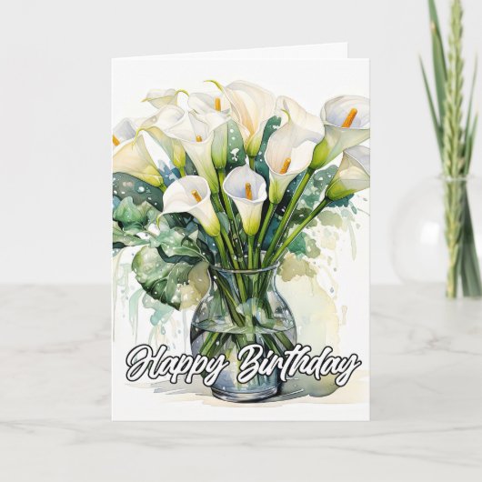 Schöne Calla Lily Blume Karte (Vorderseite)