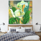 Schöne Calla Lily Canvas Print Leinwanddruck (Insitu (Schlafzimmer))