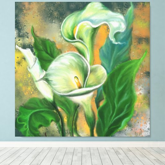 Schöne Calla Lily Canvas Print Leinwanddruck (Insitu (Holzboden))