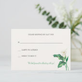 Schöne Calla Lily RSVP Karte (Stehend Vorderseite)