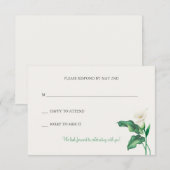 Schöne Calla Lily RSVP Karte (Vorne/Hinten)