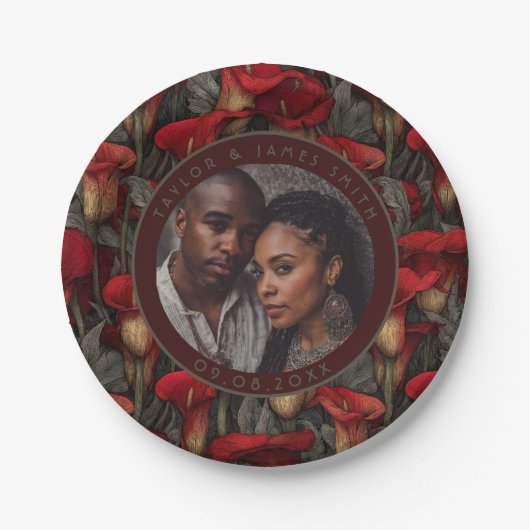 Schöne Calle Lilies Teller für Hochzeit nach Pa (Vorderseite)