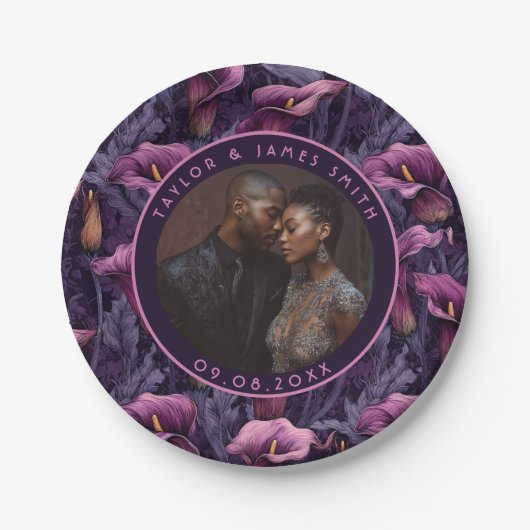 Schöne Calle Lilies Teller für Hochzeitsfeier (Vorderseite)