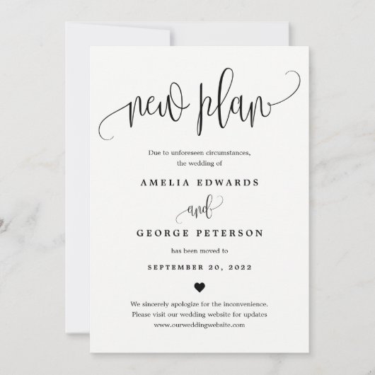 Schöne Calligraphy EDITABLE FARBUpdate Card Save The Date (Vorderseite)