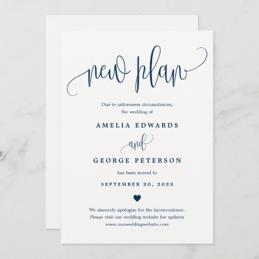 Schöne Calligraphy EDITABLE FARBUpdate Card Save The Date (Vorne/Hinten)