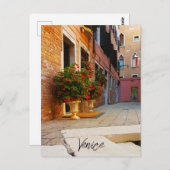 Schöne Canale Grande in den roten Blume von Venedi Postkarte (Vorne/Hinten)