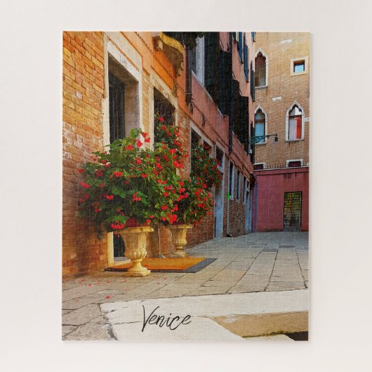 Schöne Canale Grande in den roten Blume von Venedi Puzzle (Vertikal)