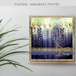 Schöne Candles Happy Hanukkah Square Poster