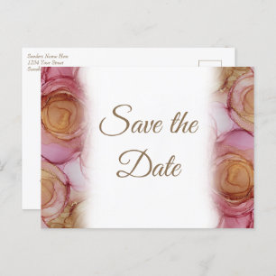 Schöne Carmine floral Wedding Save the Date Ankündigungspostkarte