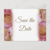 Schöne Carmine floral Wedding Save the Date Ankündigungspostkarte (Vorderseite)
