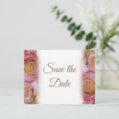 Schöne Carmine floral Wedding Save the Date Ankündigungspostkarte (Stehend Vorderseite)