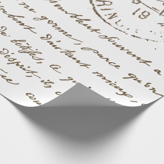 Schöne Carte Postale Französische Schrift Geschenkpapier (Ecke)