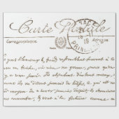 Schöne Carte Postale French Script Geschenkpapier (Flach)