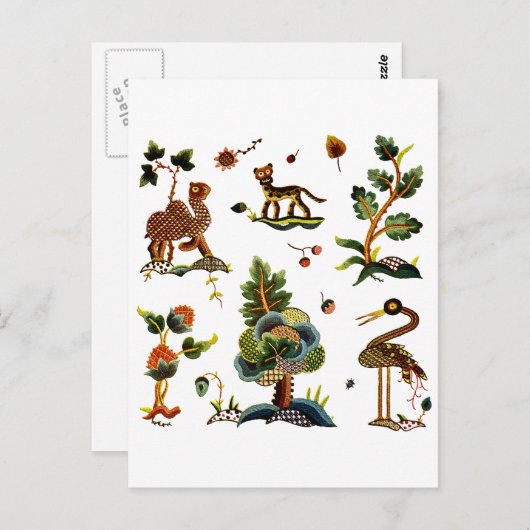 Schöne Castlemaine Stickerei Postkarte (Vorne/Hinten)