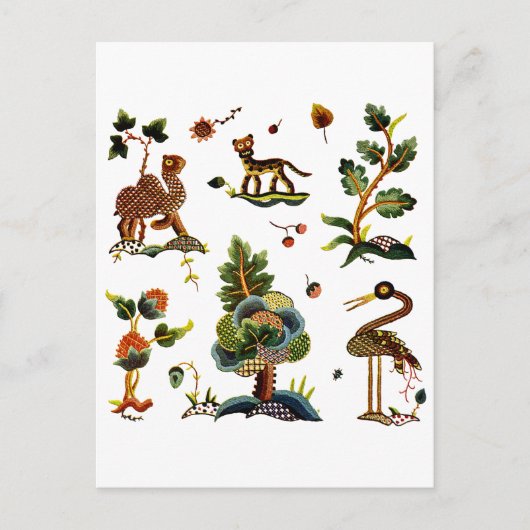 Schöne Castlemaine Stickerei Postkarte (Vorderseite)