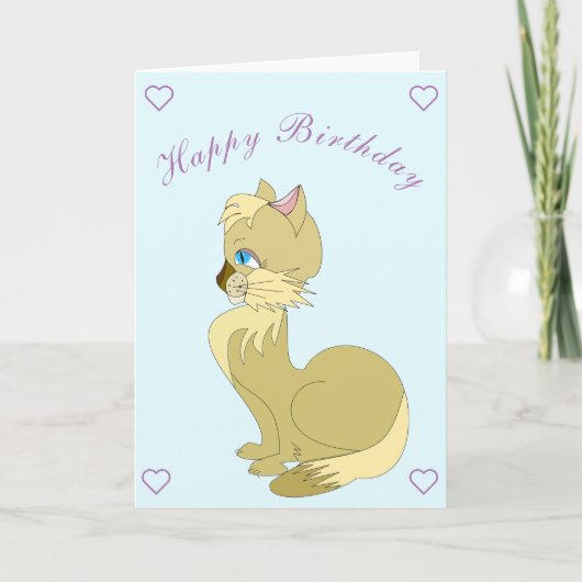 Schöne Cat Birthday Card Karte (Vorderseite)
