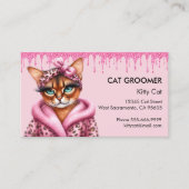 Schöne Cat Groomer Sitter Pink Glitzer Drift Visitenkarte (Vorderseite)