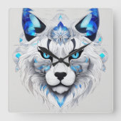 🐱 schöne Cat Image Wall 🕰️ Quadratische Wanduhr (Vorderseite)