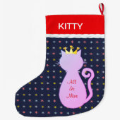 Schöne Cat-Silhouette Großer Weihnachtsstrumpf (Rückseite)