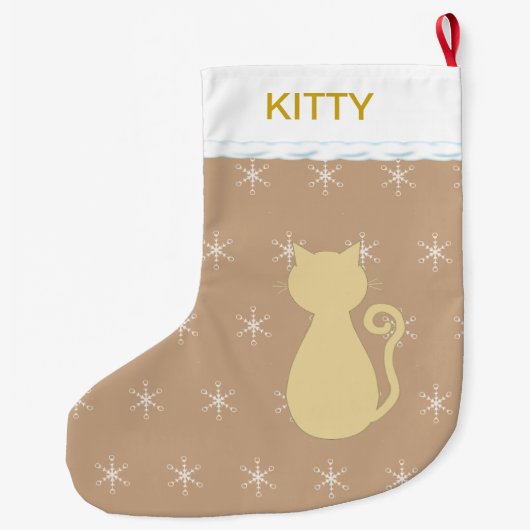 Schöne Cat-Silhouette Großer Weihnachtsstrumpf (Rückseite)