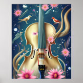 Schöne Cello Violin oder Bass in schöner Umgebung Poster (Vorne)
