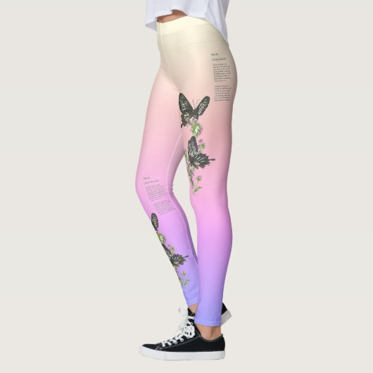 Schöne Ceylon-Rose bedroht Schmetterling Leggings (Links)