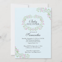 Schöne Chalkboard Floral Frame Baby Dusche