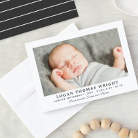 Schöne Charcoal Stripes Baby Foto Birth